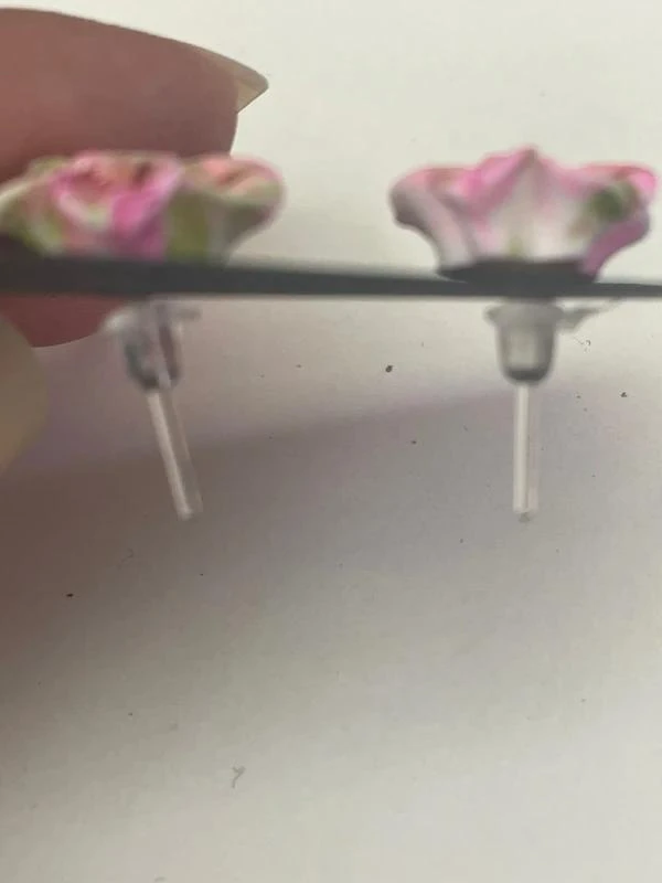 Pink and green Sakura earrings – photo 3